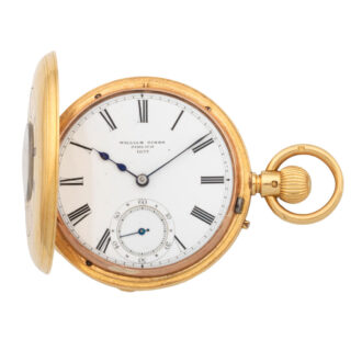 English 18 carat gold half hunter pocket watch Circa 1876