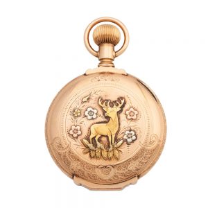 American 14 carat three colour gold full hunter Circa 1910