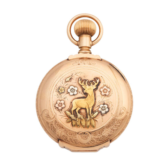 American 14 carat three colour gold full hunter Circa 1910