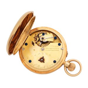 English 18 carat gold open faced lever watch Circa 1887