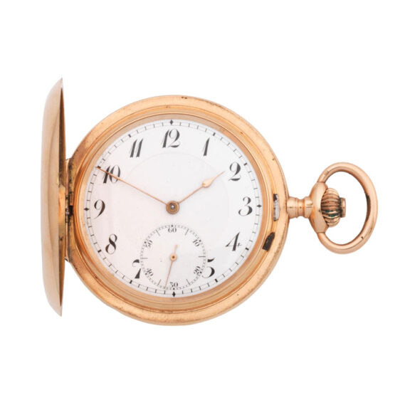 German 14 carat gold full hunter pocket watch Circa 1890