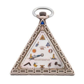 Swiss open faced Masonic triangular lever watch Circa 1920