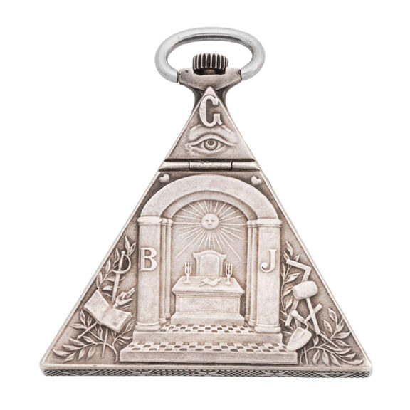 Swiss open faced Masonic triangular lever watch Circa 1920 Swiss open faced Masonic triangular lever watch Circa 1920