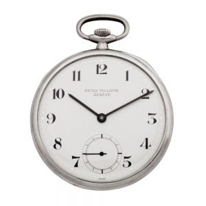 Swiss 18 carat white gold open faced lever watch Circa 1950