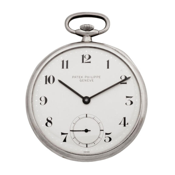 Swiss 18 carat white gold open faced lever watch Circa 1950