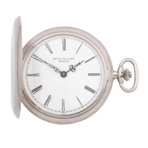 Swiss 18k white gold full hunter pocket watch Circa 1978
