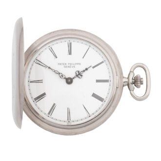 Swiss 18k white gold full hunter pocket watch Circa 1978