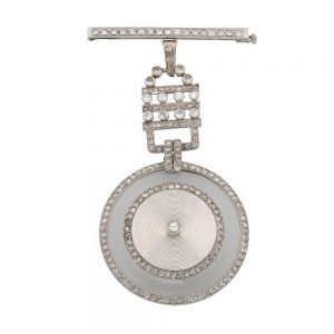 French gold, diamond set watch with brooch Circa 1930