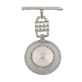 French gold, diamond set watch with brooch Circa 1930