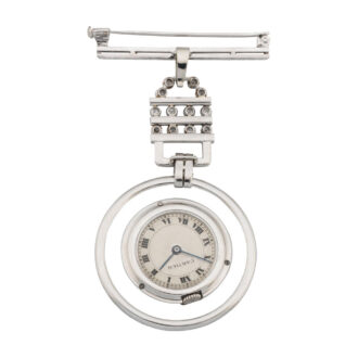 French gold, diamond set watch with brooch Circa 1930