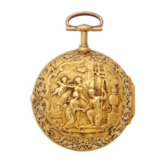 English gold repeater in repoussé pair cases Circa 1740
