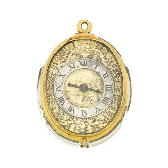 English gilt oval foliate verge pocket watch Circa 1600