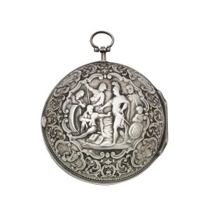 Swiss silver pair cased decorated verge watch Circa 1760
