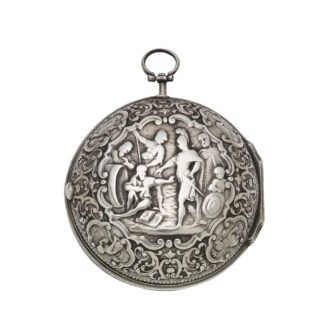 Swiss silver pair cased decorated verge watch Circa 1760