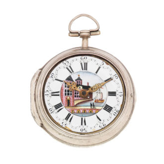English silver pair cased verge pocket watch Circa 1764