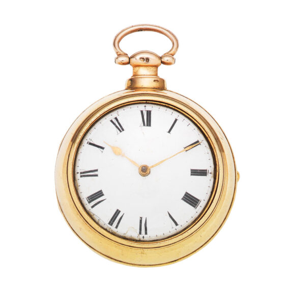 American silver gilt/gilt brass pair cased watch