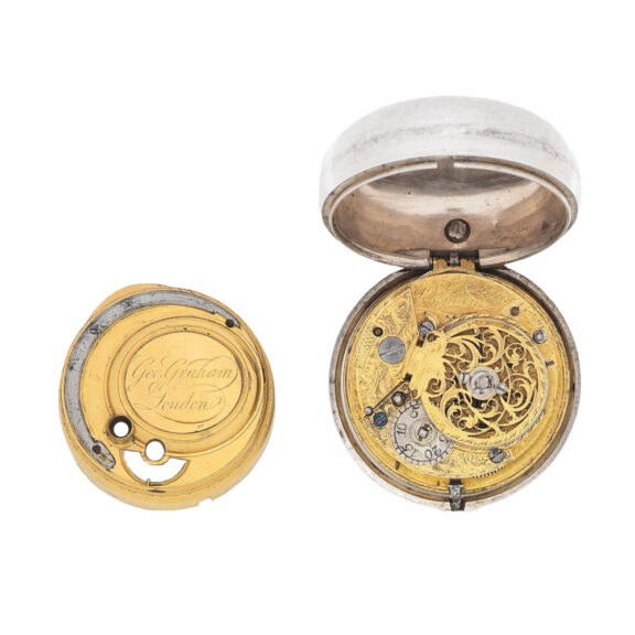 English silver open faced cylinder in pair cases Circa 1740 English silver open faced cylinder in pair cases Circa 1740