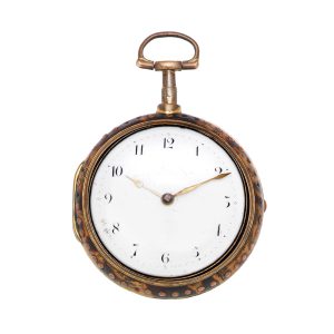 English gilt metal and under painted horn verge Circa 1800