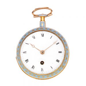 English gold and enamel open faced lever watch Circa 1810
