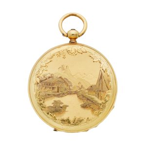 Swiss 18 carat gold open faced lever pocket watch Circa 1860