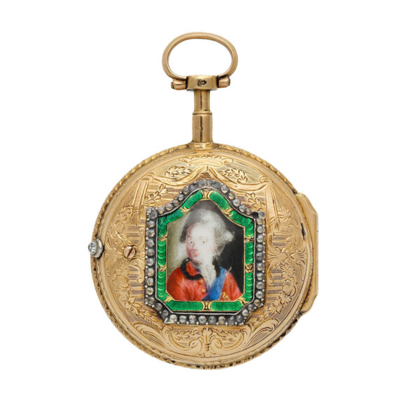 French gold watch with painted enamel portrait Circa 1790