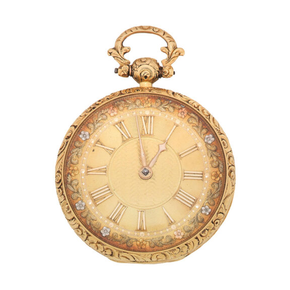 English 18 carat gold open faced lever watch Circa 1827