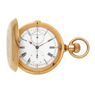 Gold full hunter chronograph with 1/5th seconds Circa 1895