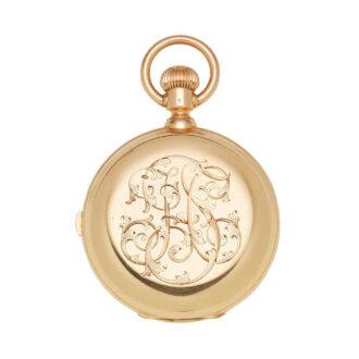 Gold full hunter chronograph with 1/5th seconds Circa 1895