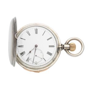 Swiss silver keyless wind repeating full hunter Circa 1900