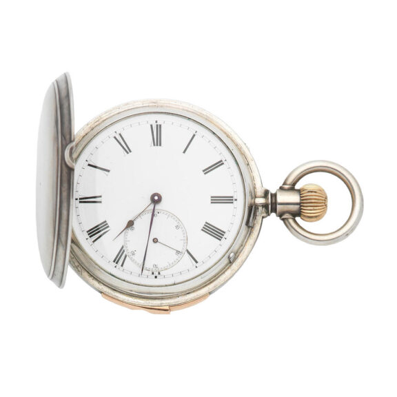 Swiss silver keyless wind repeating full hunter Circa 1900