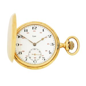 French 18 carat gold full hunter pocket watch Circa 1920