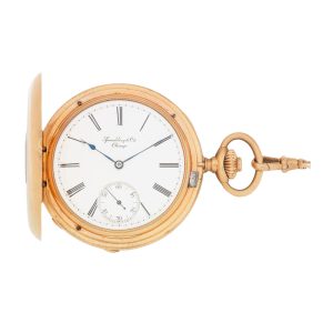 Swiss 18 carat gold half hunter lever watch Circa 1870