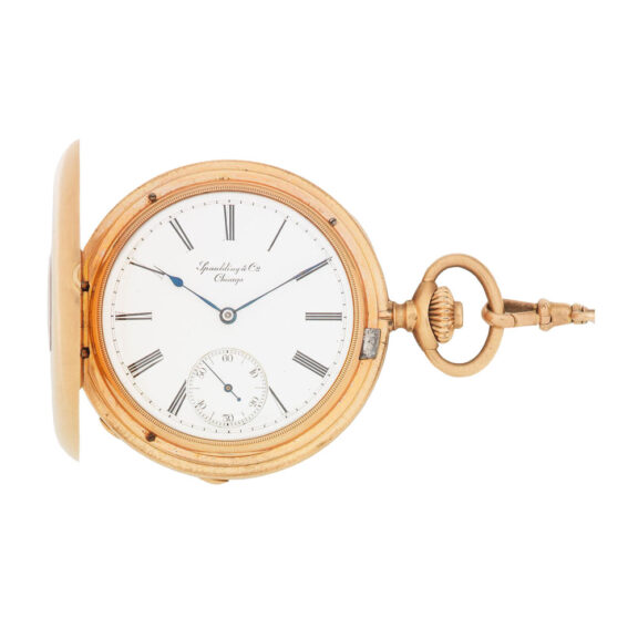 Swiss 18 carat gold half hunter lever watch Circa 1870