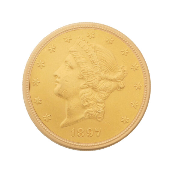 Coin watch with gold skeletonised movement Circa 1970