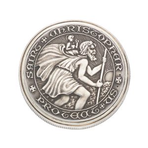 Silver St. Christopher concealed coin watch Circa 1970