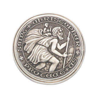 Silver St. Christopher concealed coin watch Circa 1970