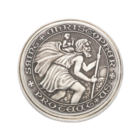 Silver St. Christopher concealed coin watch Circa 1970