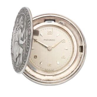 Silver St. Christopher concealed coin watch Circa 1970