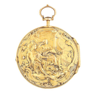 English gold repoussé verge watch in pair cases Circa 1758