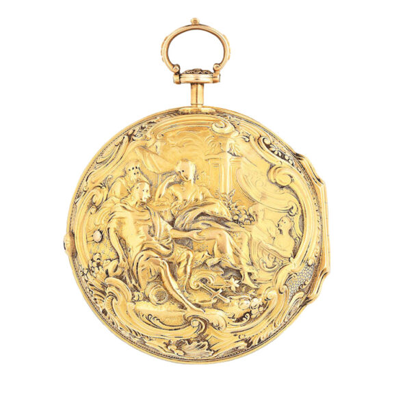 English gold repoussé verge watch in pair cases Circa 1758