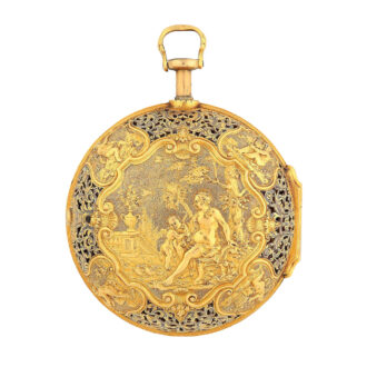 English gold pair cased repoussé quarter repeater Circa 1740