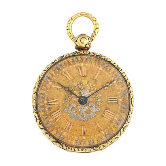 English 18 carat gold open faced pocket watch Circa 1821