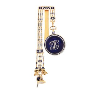 Gold, enamel, diamond set watch and chatelaine Circa 1780