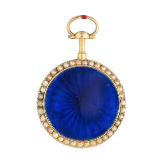 French gold, enamel and seed pearl set verge Circa 1800