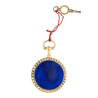 French gold, enamel and seed pearl set verge Circa 1800