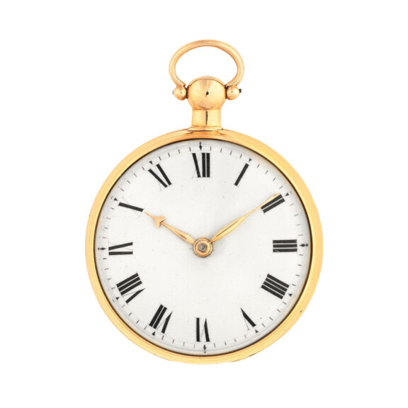 English 18 carat gold open faced pocket watch Circa 1789