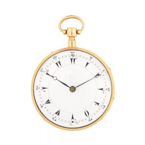 Swiss gold open faced musical and repeating watch Circa 1850