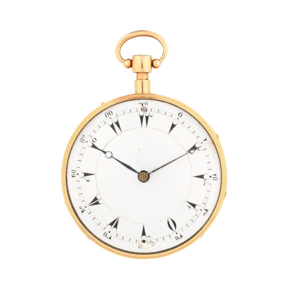 Swiss gold open faced musical and repeating watch Circa 1850