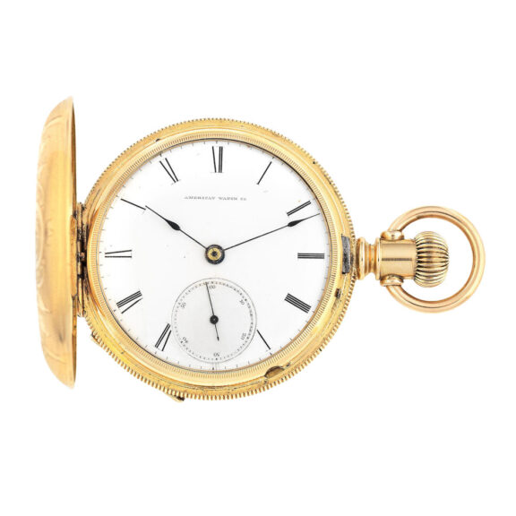 American 14 carat gold hunting cased pocket watch Circa 1890