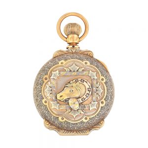 American 14 carat gold hunting cased pocket watch Circa 1890